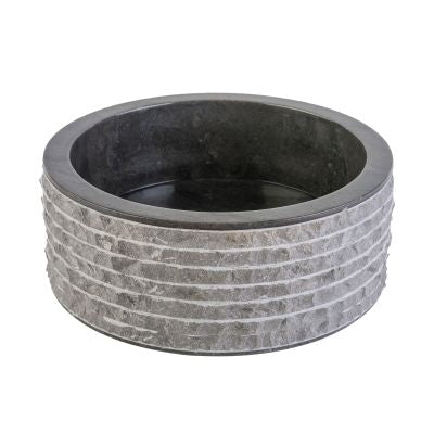 MARBLE ALUR WASHBOWL WITH POLISHED INTERIOR - BLACK