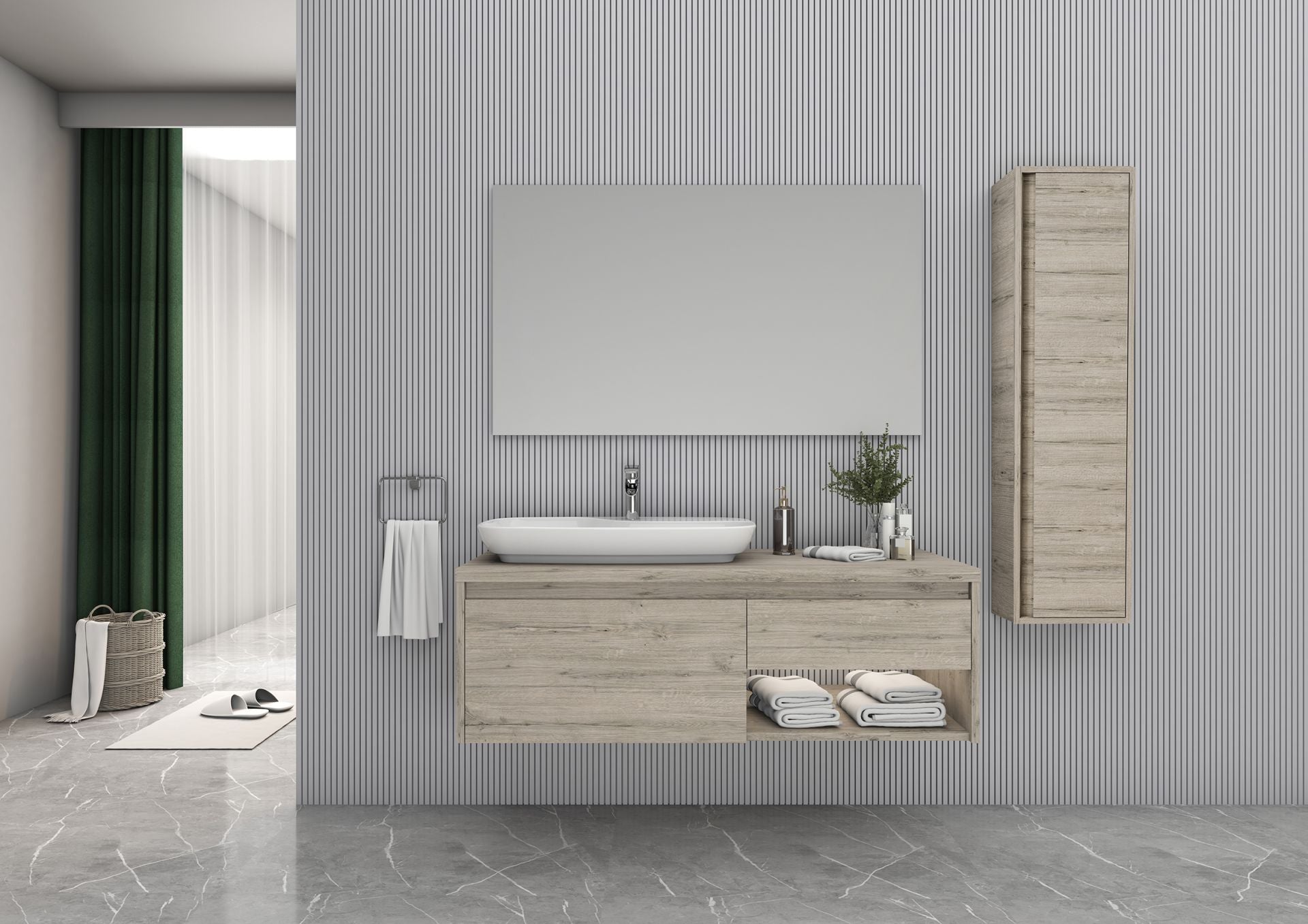 ARES SOUS MEUBLE POUR SALLE DE BAIN BOIS CLAIR