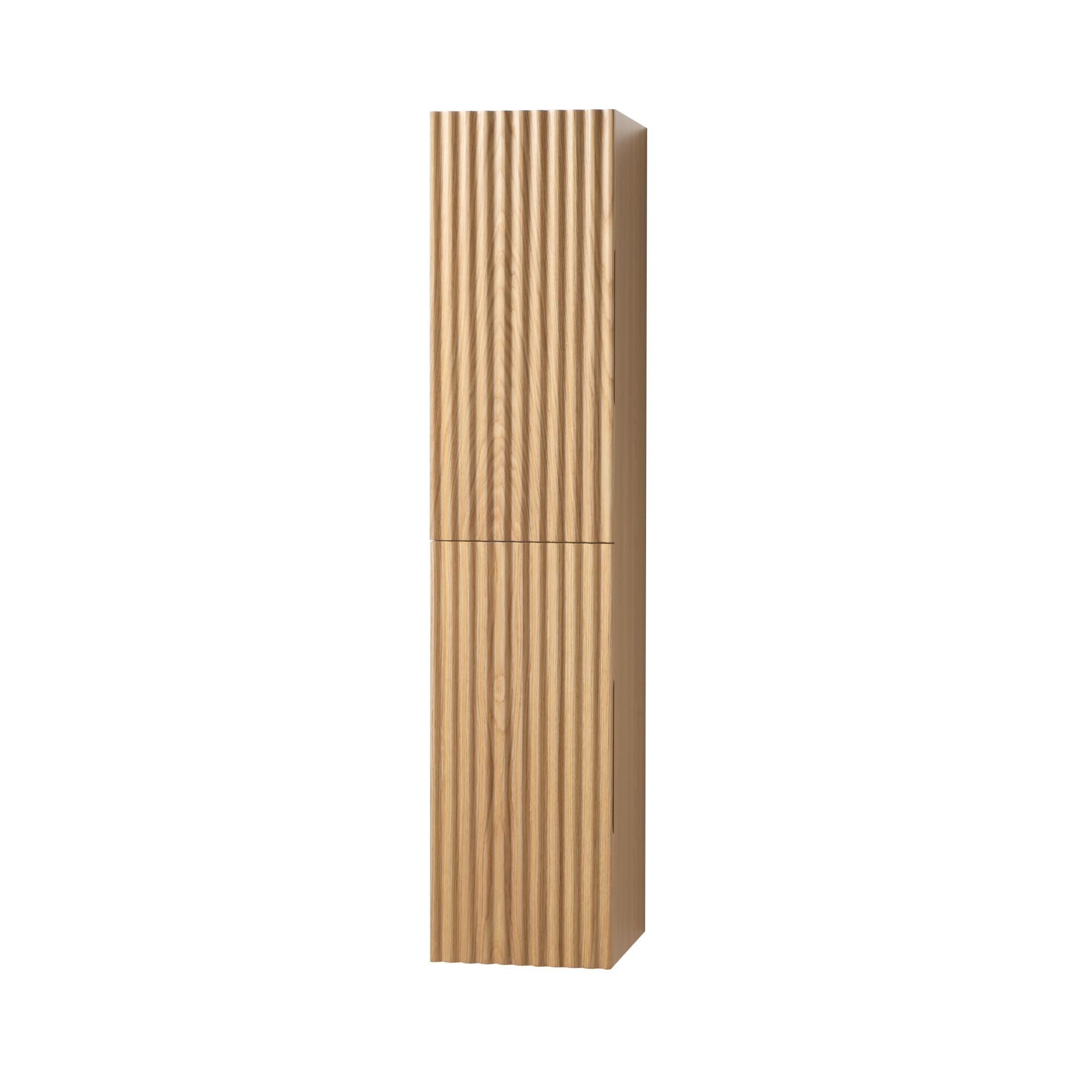 BEGONIA HIGH CABINET - 2 DOORS - HANDLELESS - SOFT CLOSE - REVERSIBLE - 35X160X35 CM - NATURAL OAK