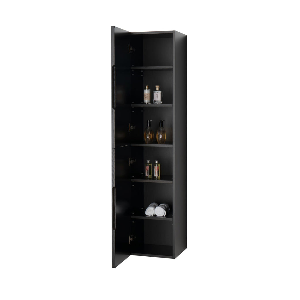 BEGONIA HIGH CABINET - 2 DOORS - HANDLELESS - SOFT CLOSE - REVERSIBLE - 35X160X35 CM - BLACK