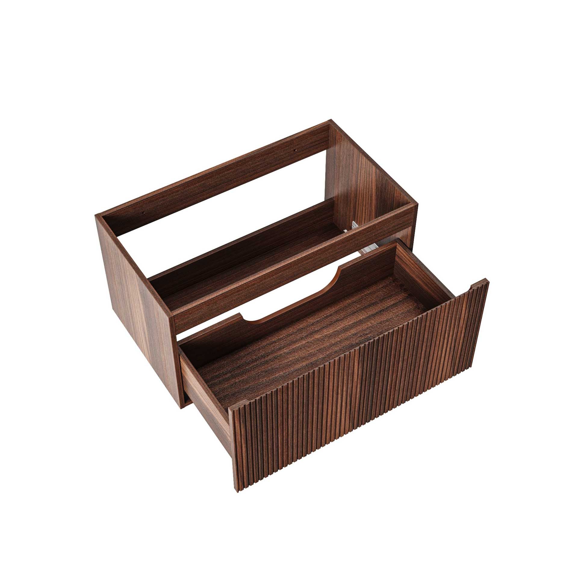 ALONI ELA VANITY UNIT - 1 DRAWER - HANDLELESS - SOFT CLOSE – 80X40X45 CM - WENGE