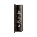 LAYDA HIGH CABINET - 2 DOORS - HANDLELESS - SOFT CLOSE - REVERSIBLE - 35X160X35 CM - DARK WALNUT