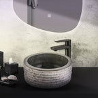 MARBLE ALUR WASHBOWL WITH POLISHED INTERIOR - BLACK