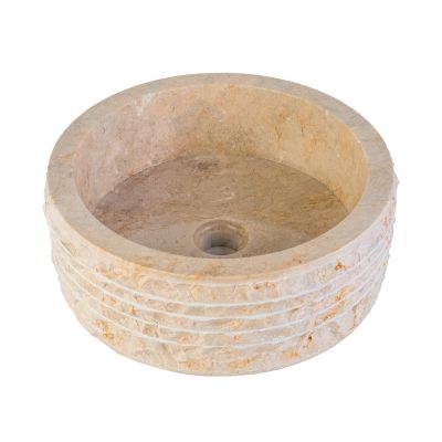 MARBLEEN ALUR WASHBOWL WITH POLISHED INTERIOR - CRÈME 40X15CM