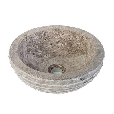 MARBLEEN ALUR WASHBOWL WITH POLISHED INTERIOR - GREY 35X15CM
