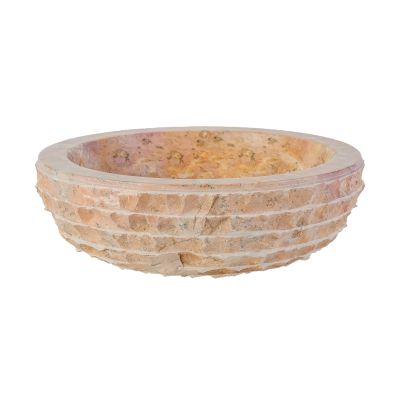 MARBLE ALUR WASHBOWL WITH POLISHED INTERIOR - SUNSET 35X15CM