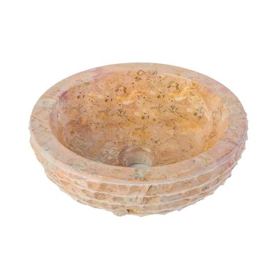 MARBLE ALUR WASHBOWL WITH POLISHED INTERIOR - SUNSET 35X15CM