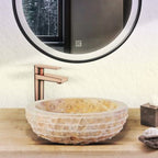 MARBLE ALUR WASHBOWL WITH POLISHED INTERIOR - SUNSET 35X15CM