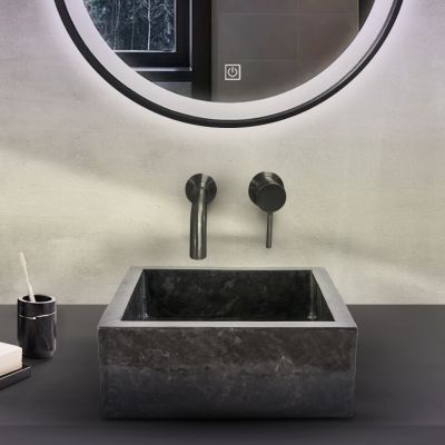 SQUARE COUNTERTOP WASHBOWL FULLY POLISHED - BLACK