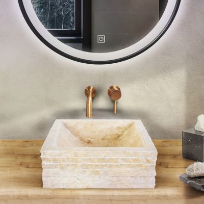 SQUARE WASHBOWL ALUR TUBE SHAPED - CRÈME